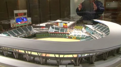 The news Twins ballpark will open in downtown Minneapolis in 2010.